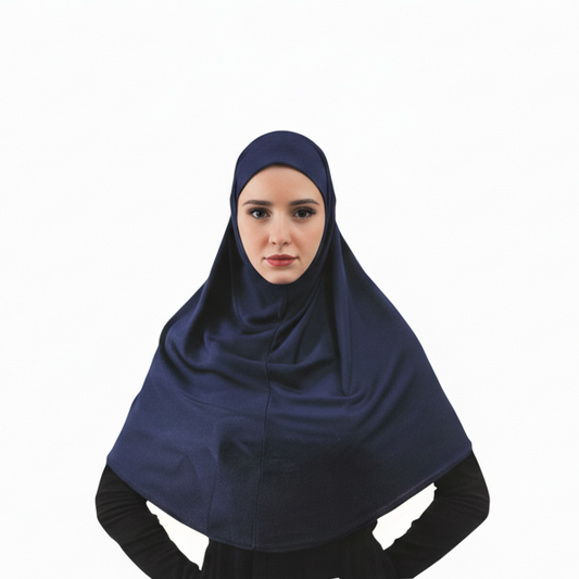 Hijab aus Baumwoll-Stretch – Einteilig, zum Überziehen