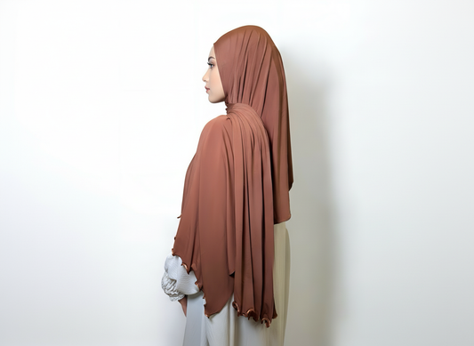 Premium jersey hijab made of flowing fabric with waves