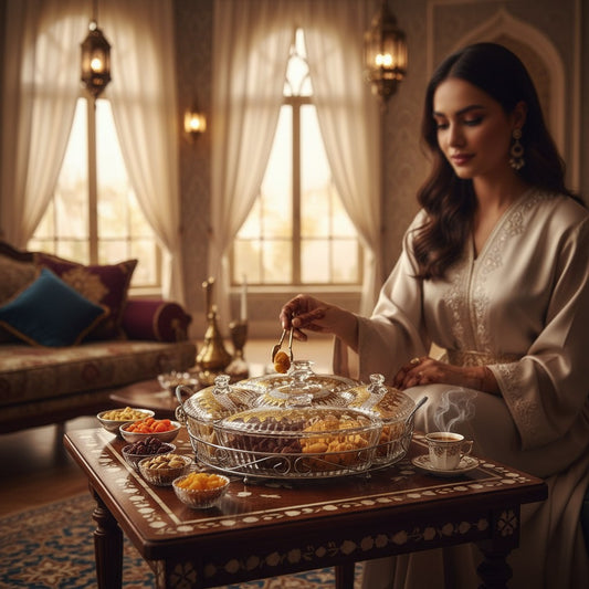 Drehbare Glas-Servierset – 5-teilig mit Gold