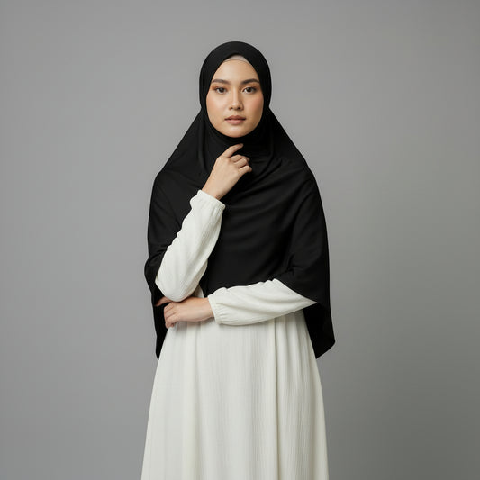 Premium Jersey Liquid Hijab - Schwarz