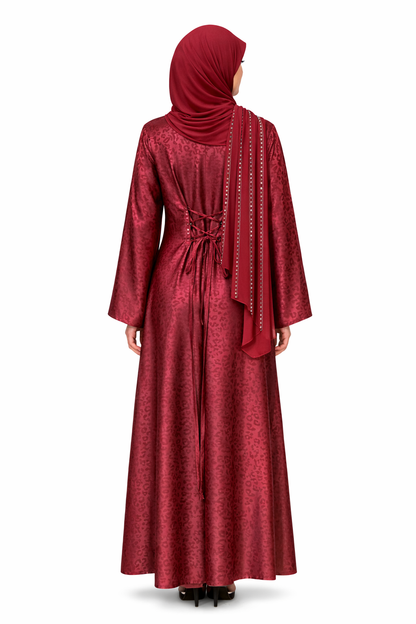 Robe à lacets dans le dos et motif élégant