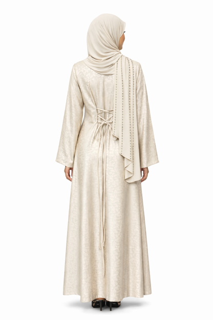 Robe à lacets dans le dos et motif élégant