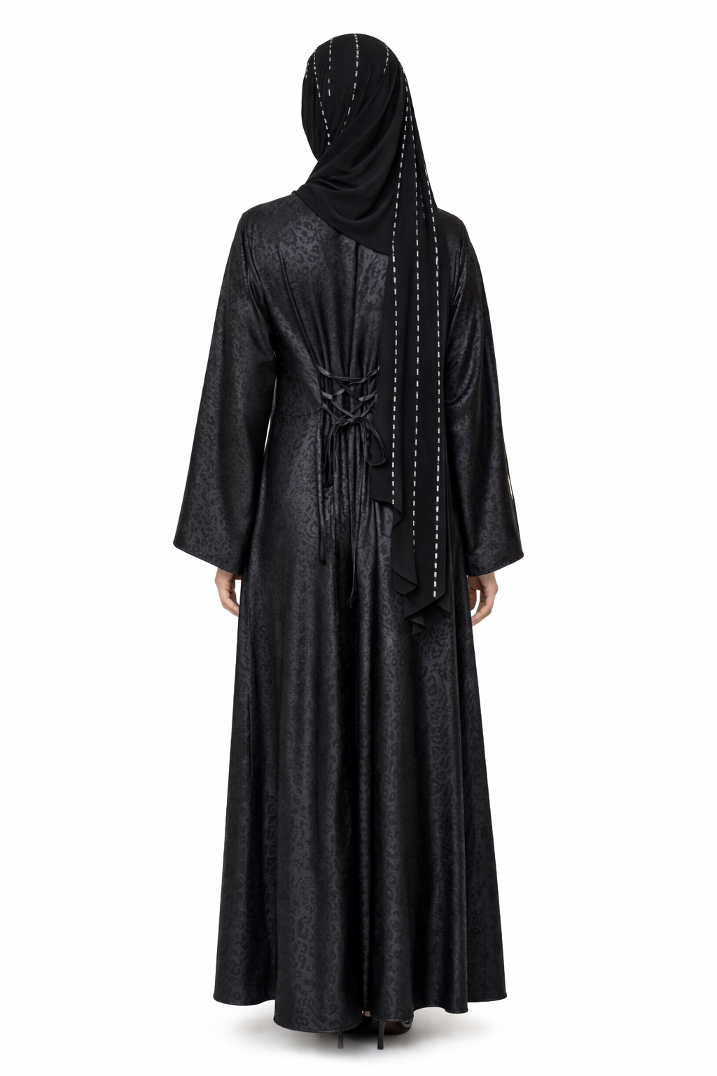 Robe à lacets dans le dos et motif élégant