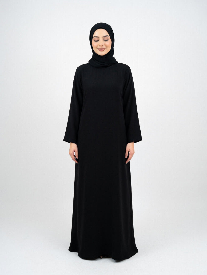 2 Teilig Elegante Dubai Abaya mit Musterdetails – Blickdicht mit langarmigem Unterkleid