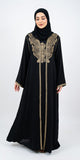 Elegante Zweiteilige Abaya – Mit fein besticktem Kimono &amp; ärmellosem Unterkleid