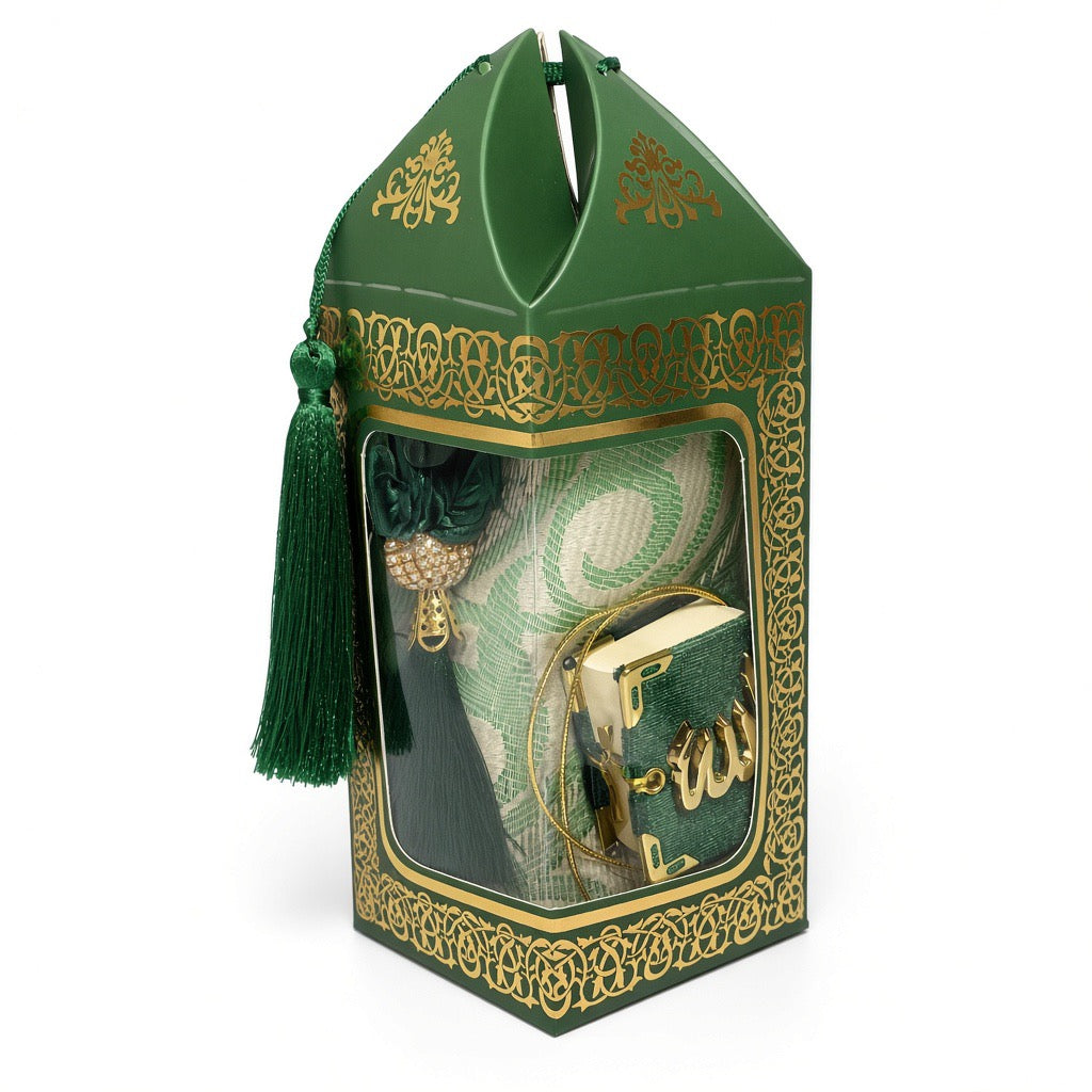 Eleganter Gebetsteppich im Geschenkset mit Koran & Tasbih