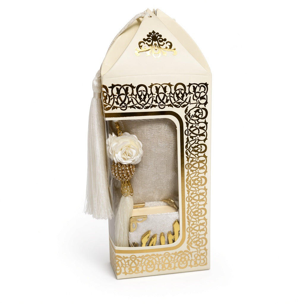 Eleganter Gebetsteppich im Geschenkset mit Koran & Tasbih