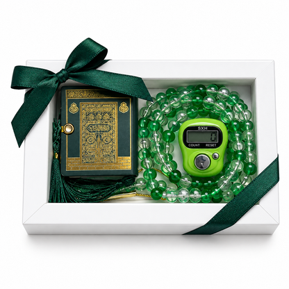 Geschenkset, Mini Koran, digitaler Tesbih und 99 Perlen Tesbih