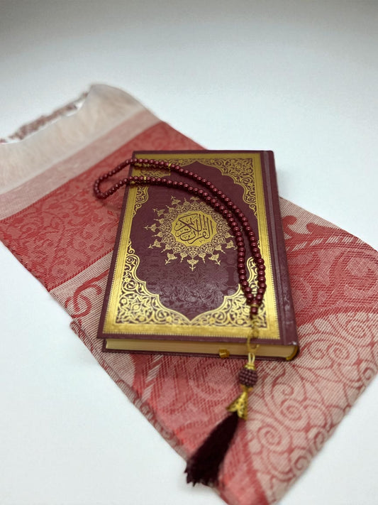 Quran Geschenkset, 3 tlg. Edler Koran - Dunkel Rot