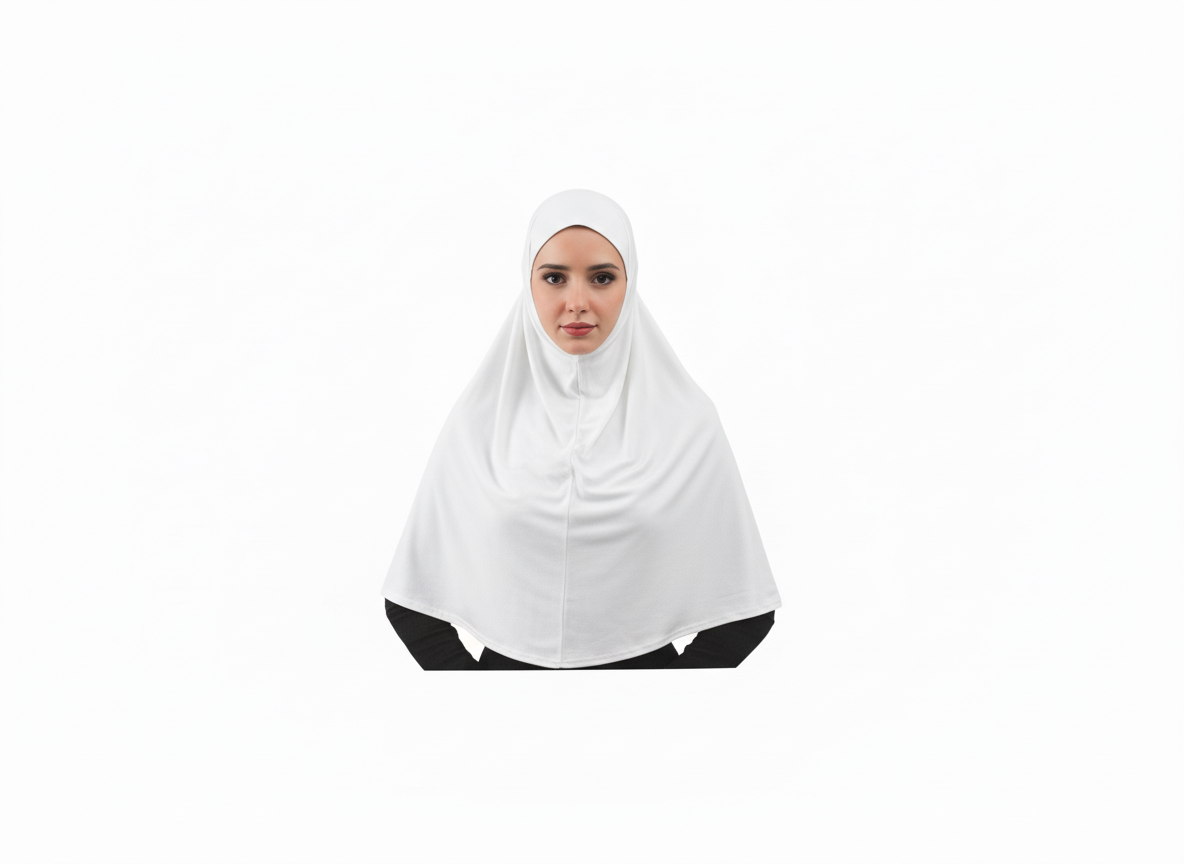 Hijab aus Baumwoll-Stretch – Einteilig, zum Überziehen