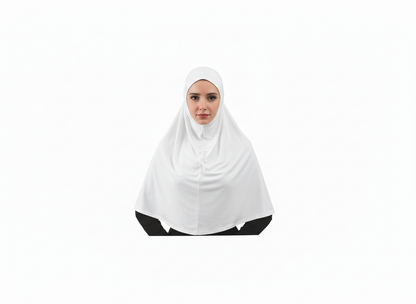 Hijab aus Baumwoll-Stretch – Einteilig, zum Überziehen