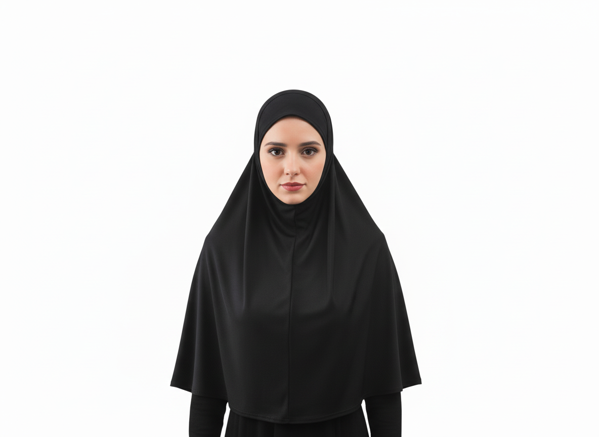 Hijab aus Baumwoll-Stretch – Einteilig, zum Überziehen