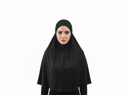 Hijab aus Baumwoll-Stretch – Einteilig, zum Überziehen