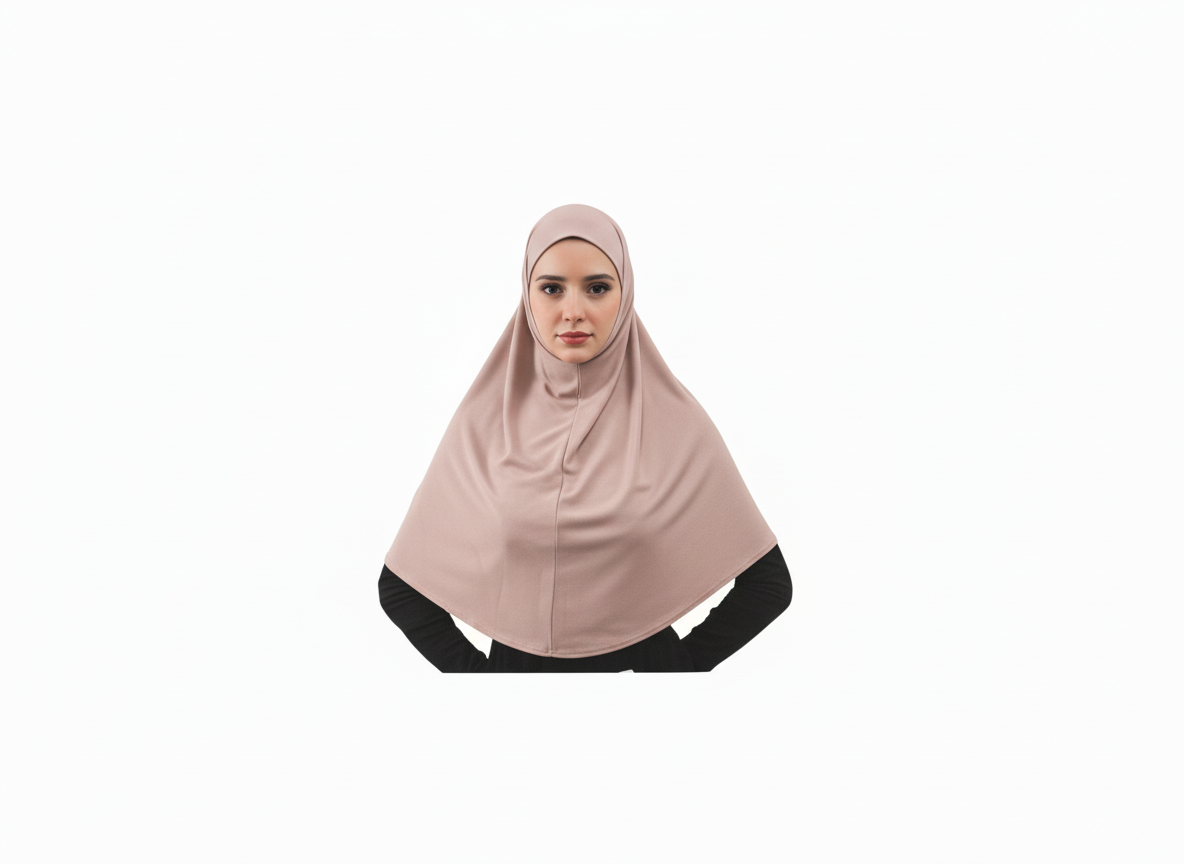 Hijab aus Baumwoll-Stretch – Einteilig, zum Überziehen