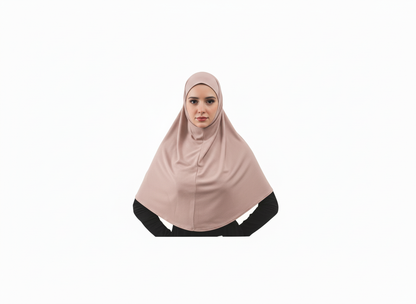 Hijab aus Baumwoll-Stretch – Einteilig, zum Überziehen