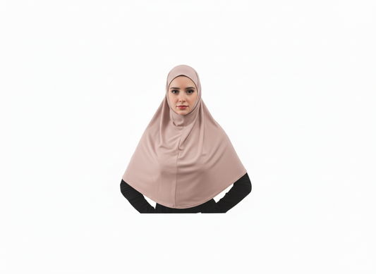 Hijab aus Baumwoll-Stretch – Einteilig, zum Überziehen