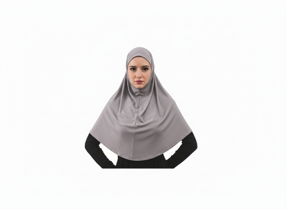 Hijab aus Baumwoll-Stretch – Einteilig, zum Überziehen