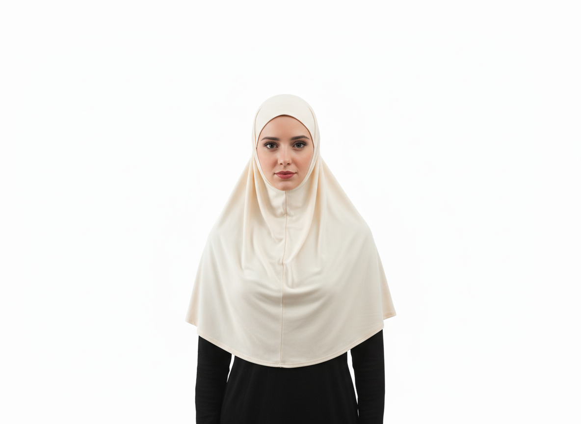 Hijab aus Baumwoll-Stretch – Einteilig, zum Überziehen