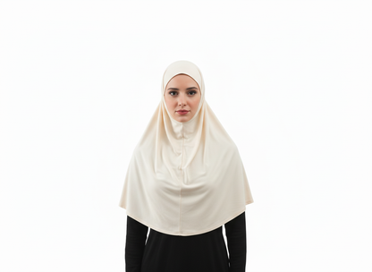 Hijab aus Baumwoll-Stretch – Einteilig, zum Überziehen