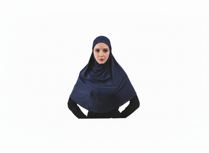 Hijab aus Baumwoll-Stretch – Einteilig, zum Überziehen