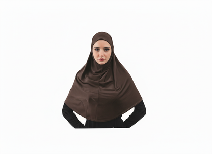Hijab aus Baumwoll-Stretch – Einteilig, zum Überziehen