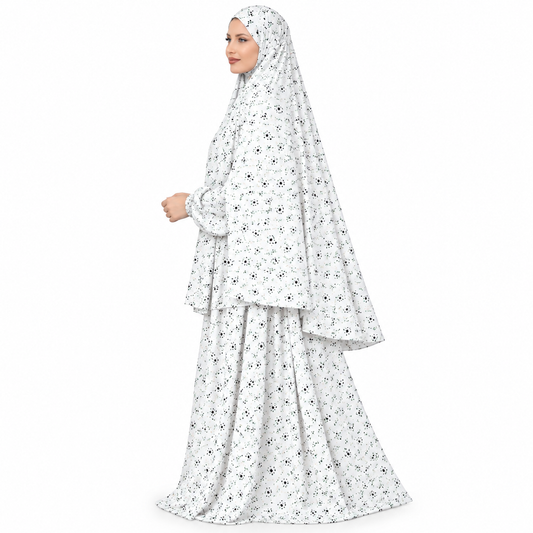 Gebetskleid - Khimar & Rock mit elastischen Bündchen