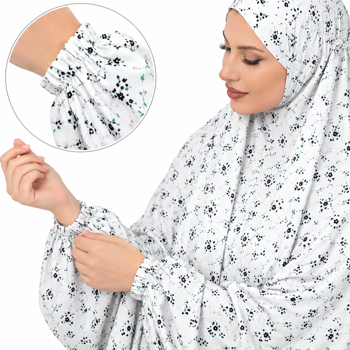 Gebetskleid - Khimar & Rock mit elastischen Bündchen