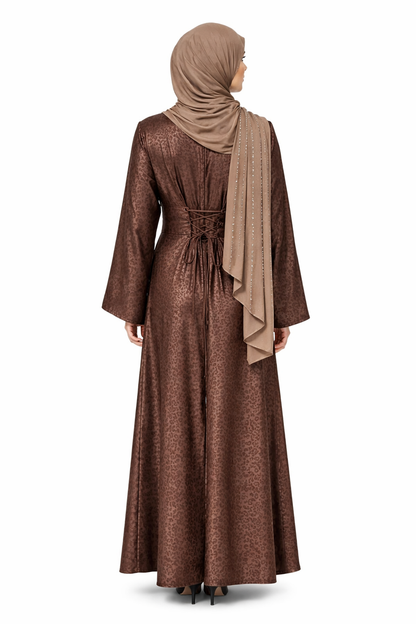 Robe à lacets dans le dos et motif élégant