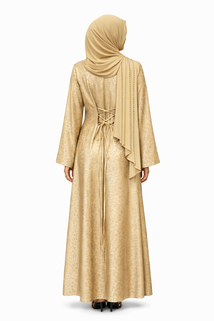 Robe à lacets dans le dos et motif élégant