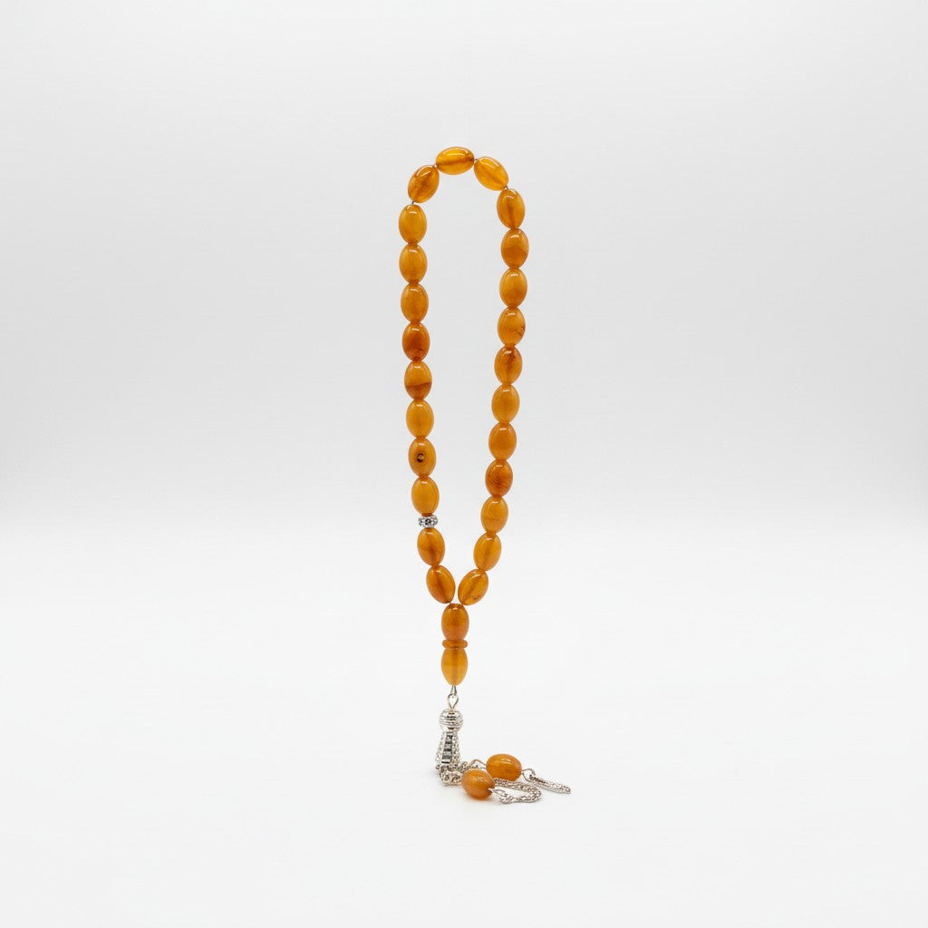 Edle Tasbih Gebetskette - 33 - Bernstein-Optik