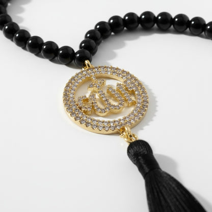 Edle Tasbih Gebetskette 33 – Tiefschwarz