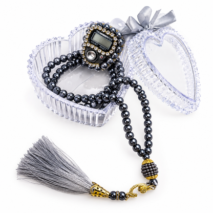 Premium Digitaler Tasbih mit Geschenkbox in Herzform
