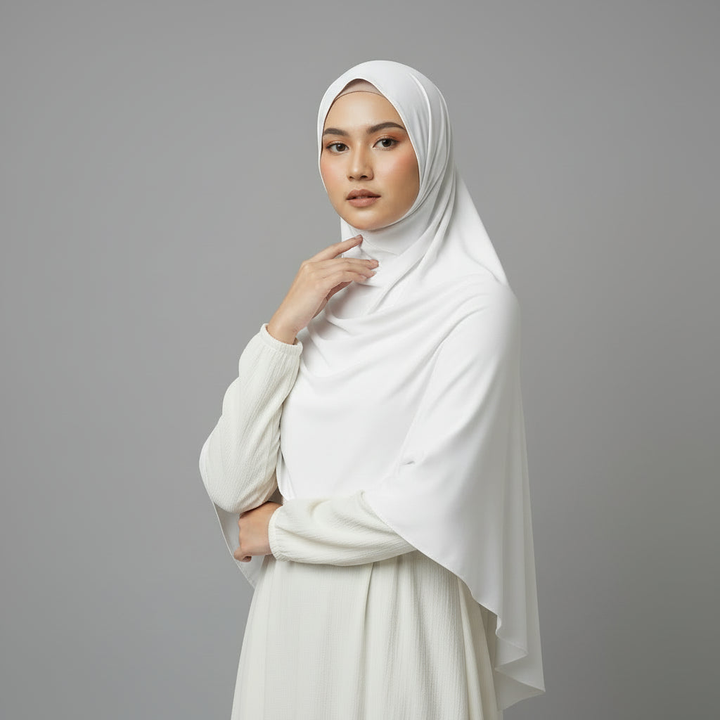 Premium Jersey Liquid Hijab - weiß