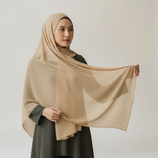 Organza Hijab - Cappuchino Gold