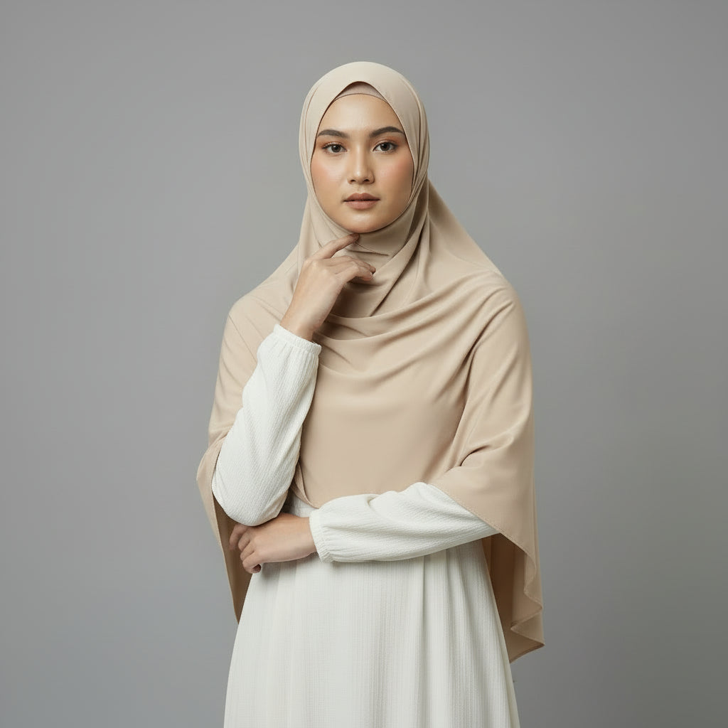 Premium Jersey Liquid Hijab - Sandbeige