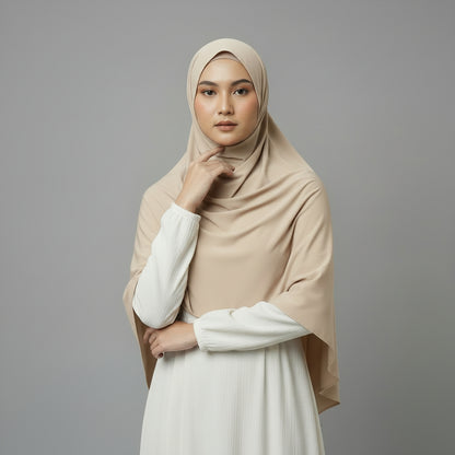 Premium Jersey Liquid Hijab - Sandbeige
