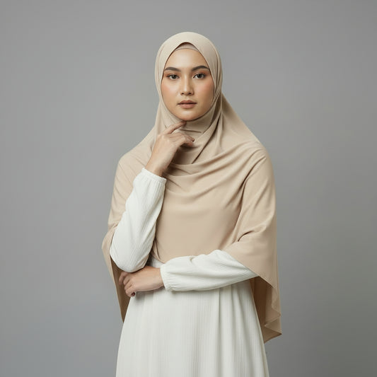 Premium Jersey Liquid Hijab - Sand Beige