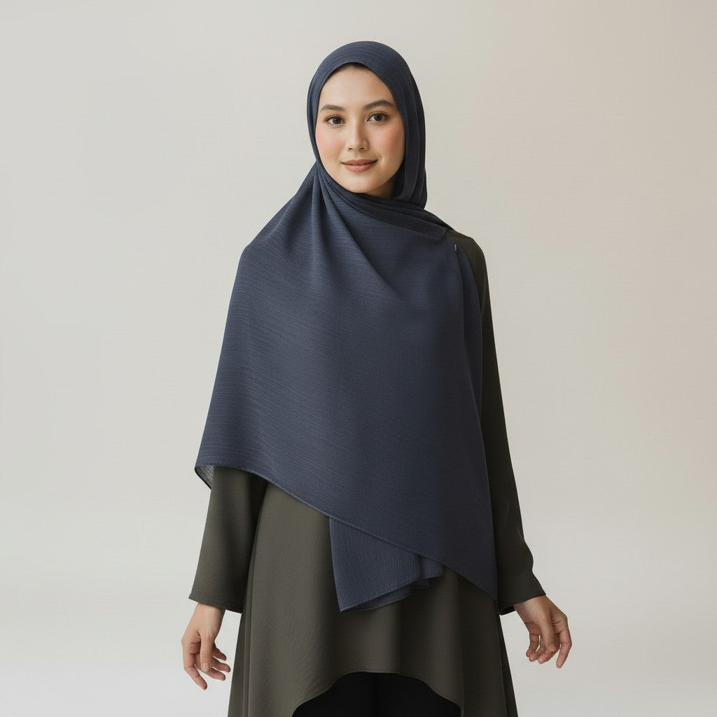 Organza Hijab - Midnight Ocean