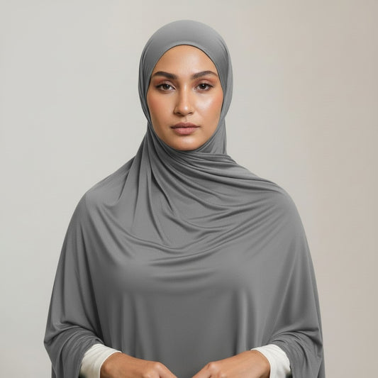 Premium Jersey Liquid Hijab - grey