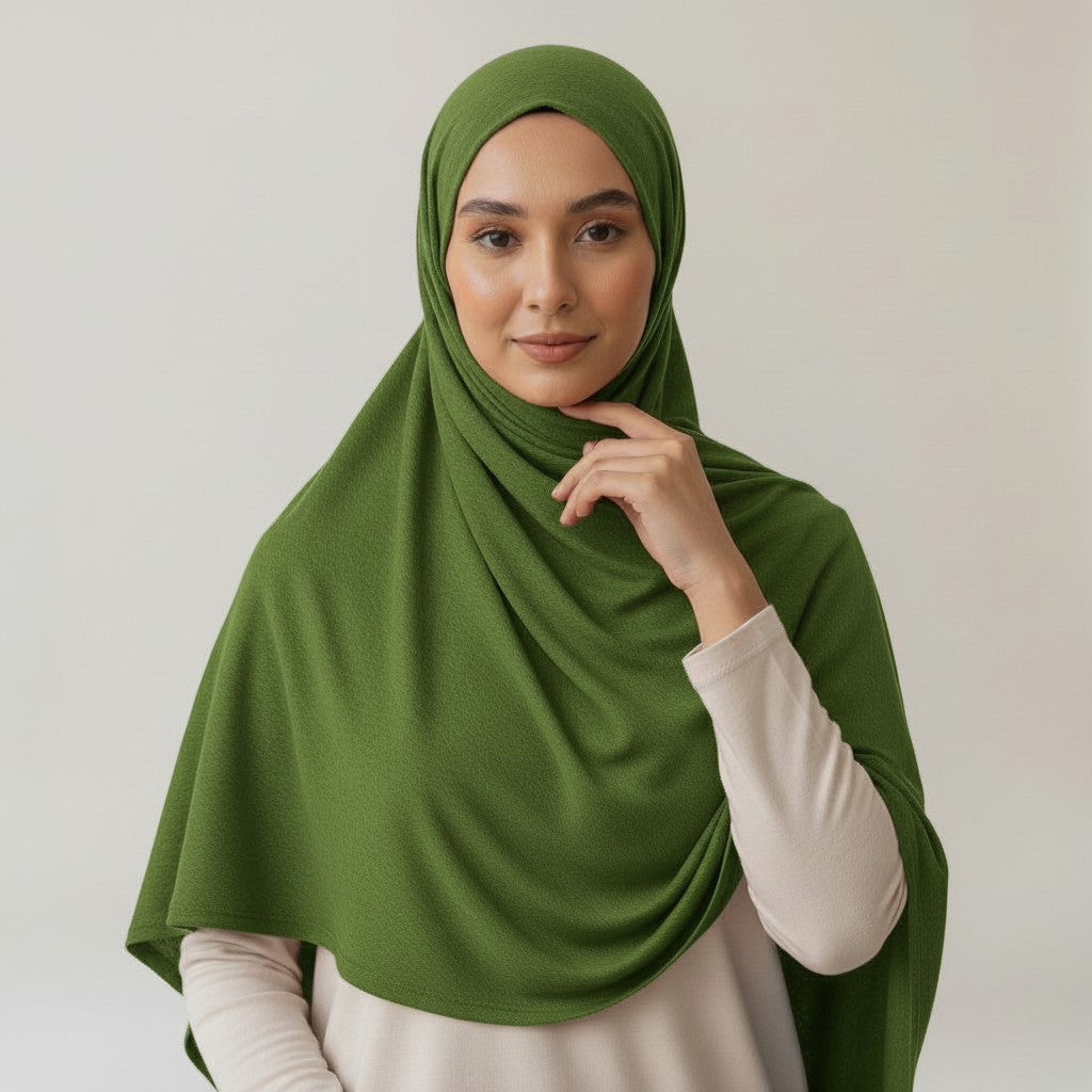Premium Cotton Jersey Hijab – Matcha Green