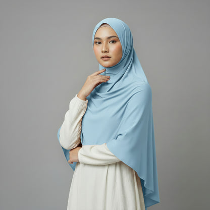 Premium Jersey Liquid Hijab - Hell Blau