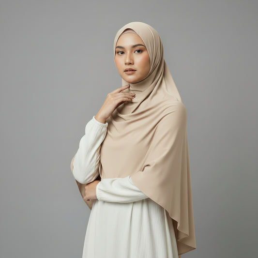 Premium Jersey Liquid Hijab - Sand Beige