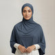 Premium Jersey Liquid Hijab - Graphit-Blau