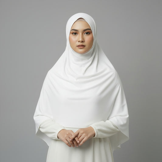 Premium Jersey Liquid Hijab - White