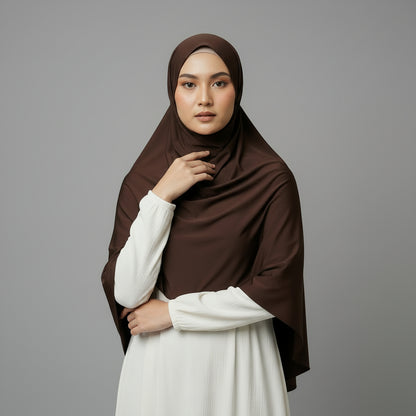 Premium Jersey Liquid Hijab - Schokobraun