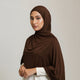Premium Jersey Liquid Hijab - Kastanien Braun